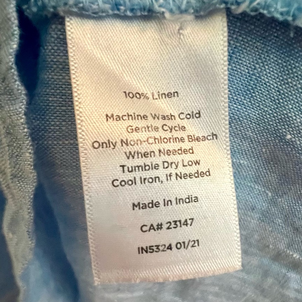 Talbots Linen Button Back Blouse - Picture 7 of 7